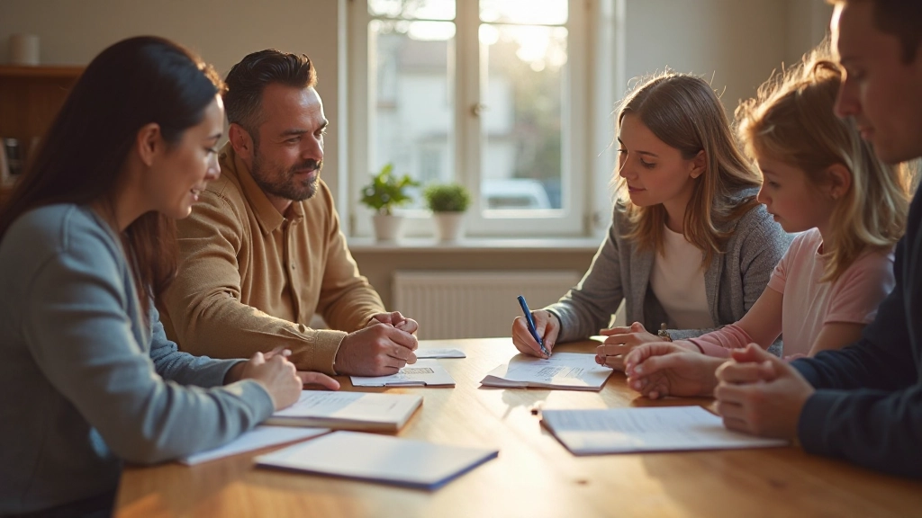 Georganiseerde werkplek met notitieboekje, pen en financiële documenten